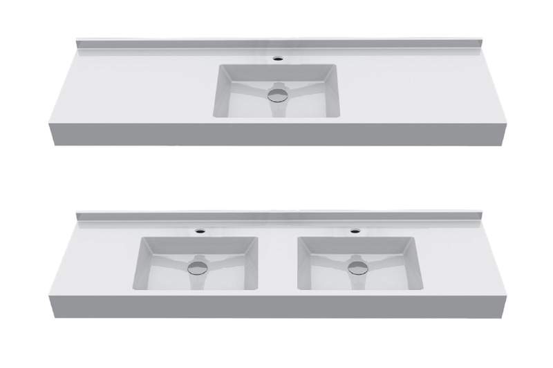 Umywalka mineralny odlew na wymiar Cubo 500, biała , z/o na bat.