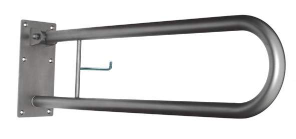 Poręcze łukowe, podnoszone z uchwytem na papier toaletowy stal nierdz. fi32