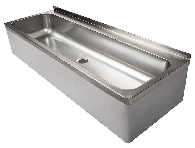 Umywalka dwustanowiskowa ze stali nierdzewnej, obudowana Art. 120 HZ